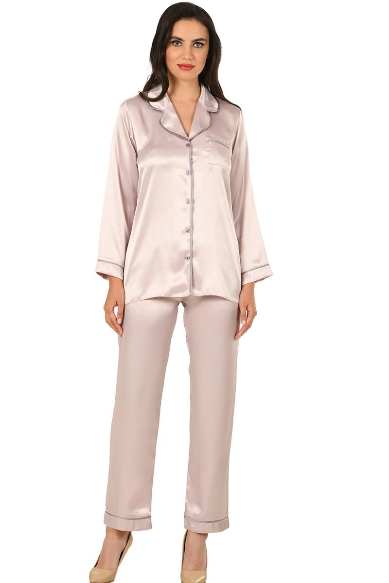 Woman Satin Violet Pyjama Set