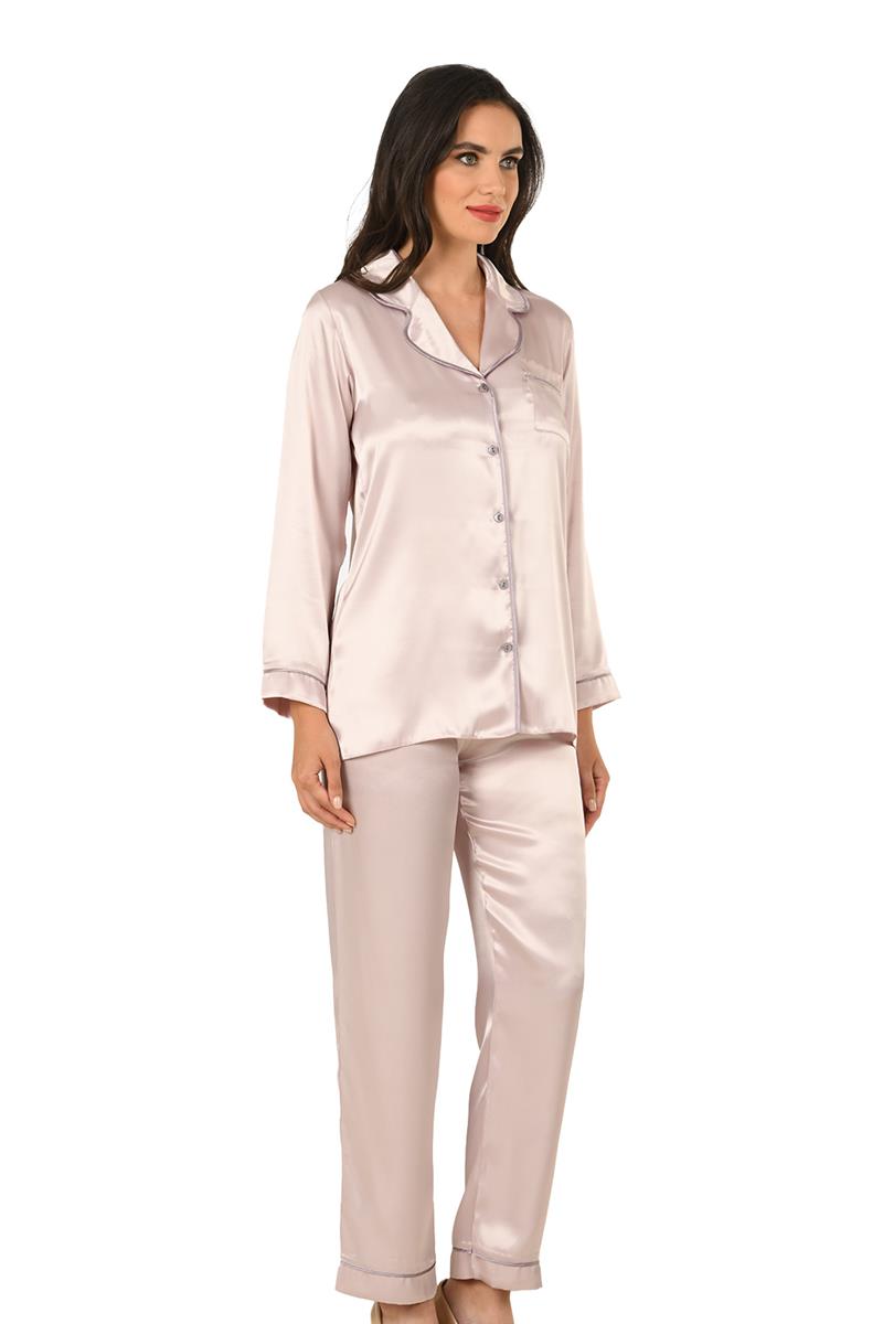 Woman Satin Violet Pyjama Set
