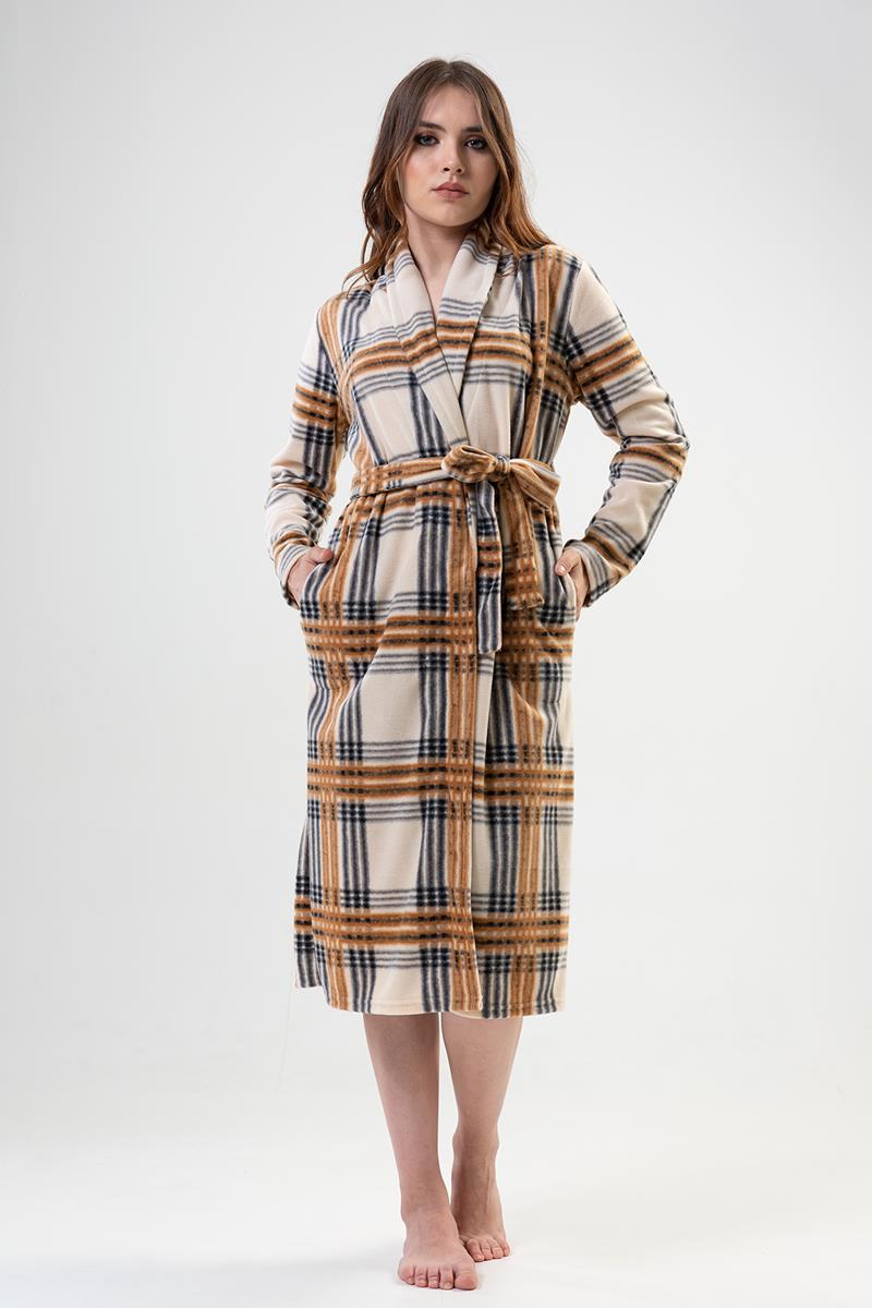 Woman Brown Long Dressing Gown