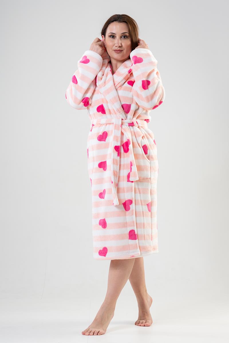 Woman Big Size Softy Heart Dressing Gown