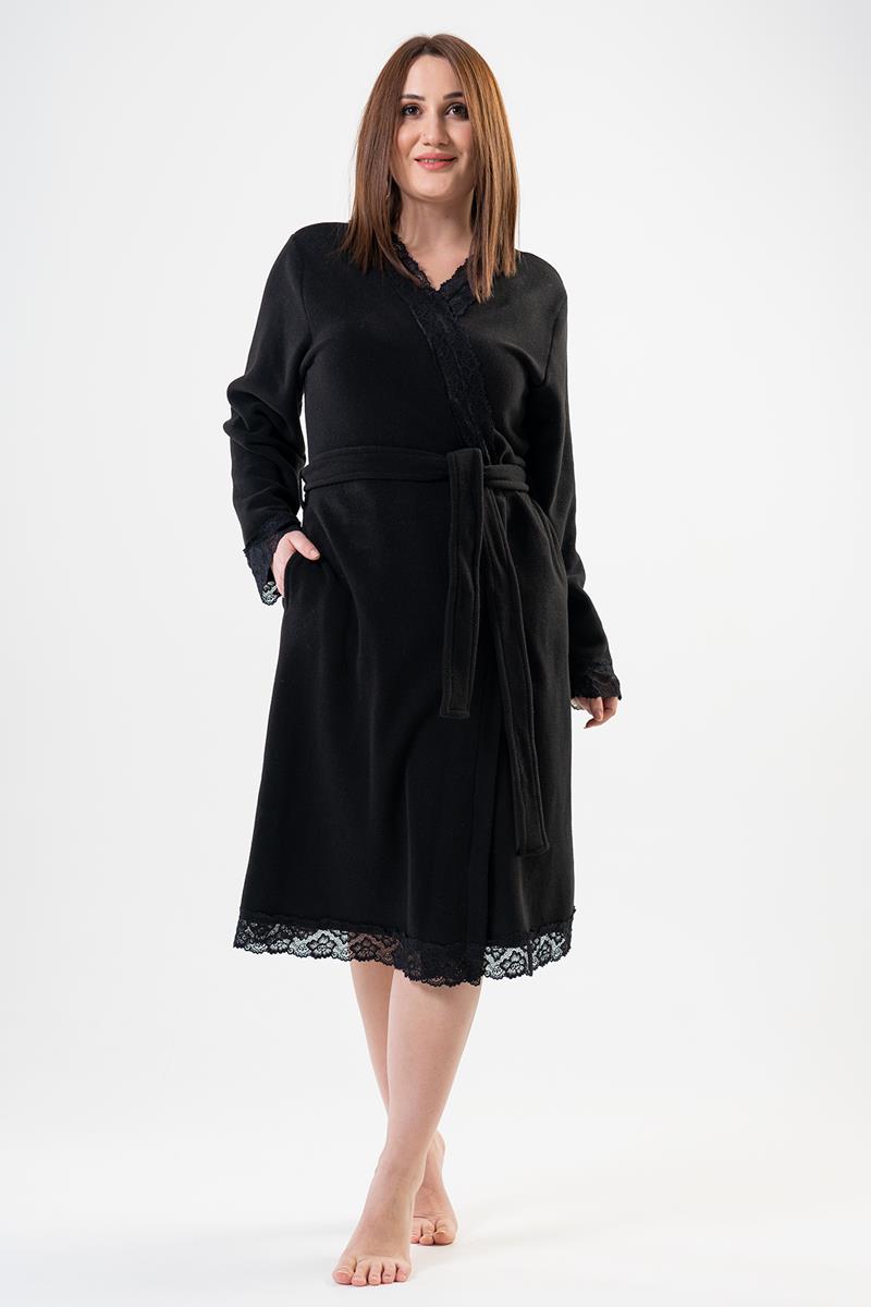 Woman Big Size Black Dressing Gown