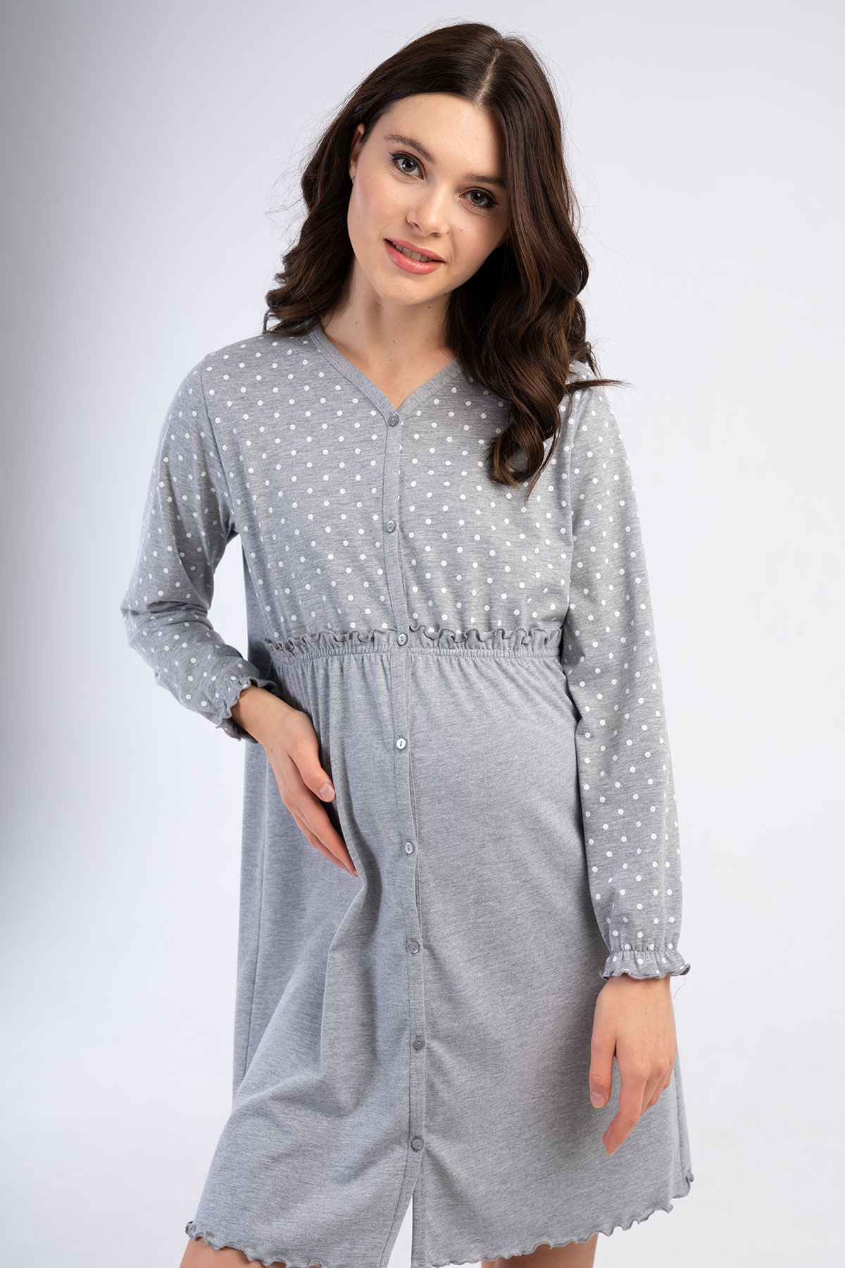Woman Full Buttoned Pregnant Tunic