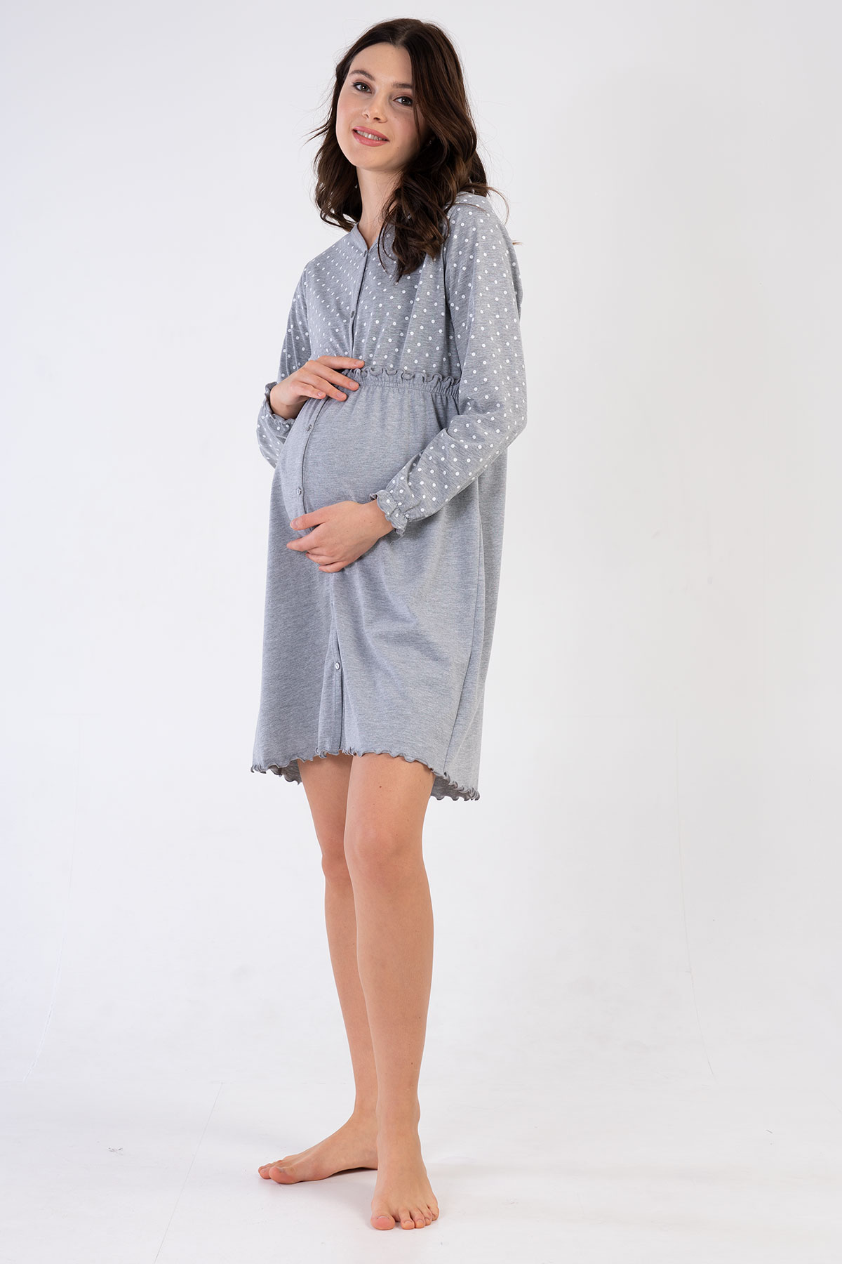 Woman Full Buttoned Pregnant Tunic