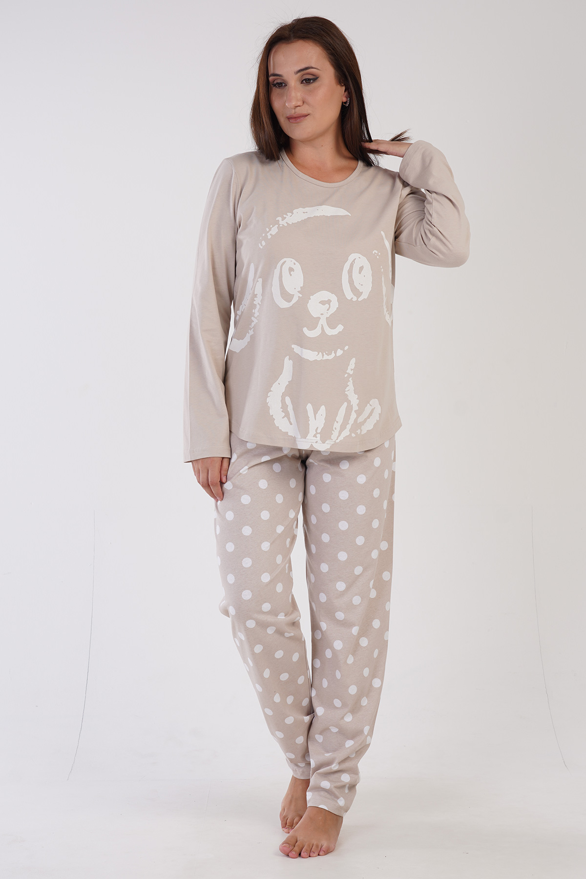Woman Bera Big Size Long Sleeve Pyjama Set