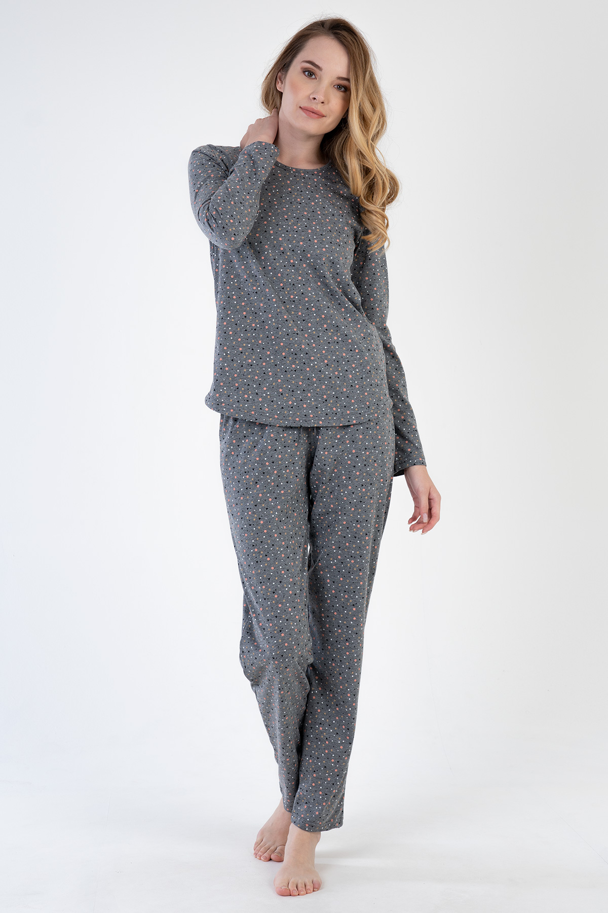 Woman Anthracite Long Sleeve Pyjama Set