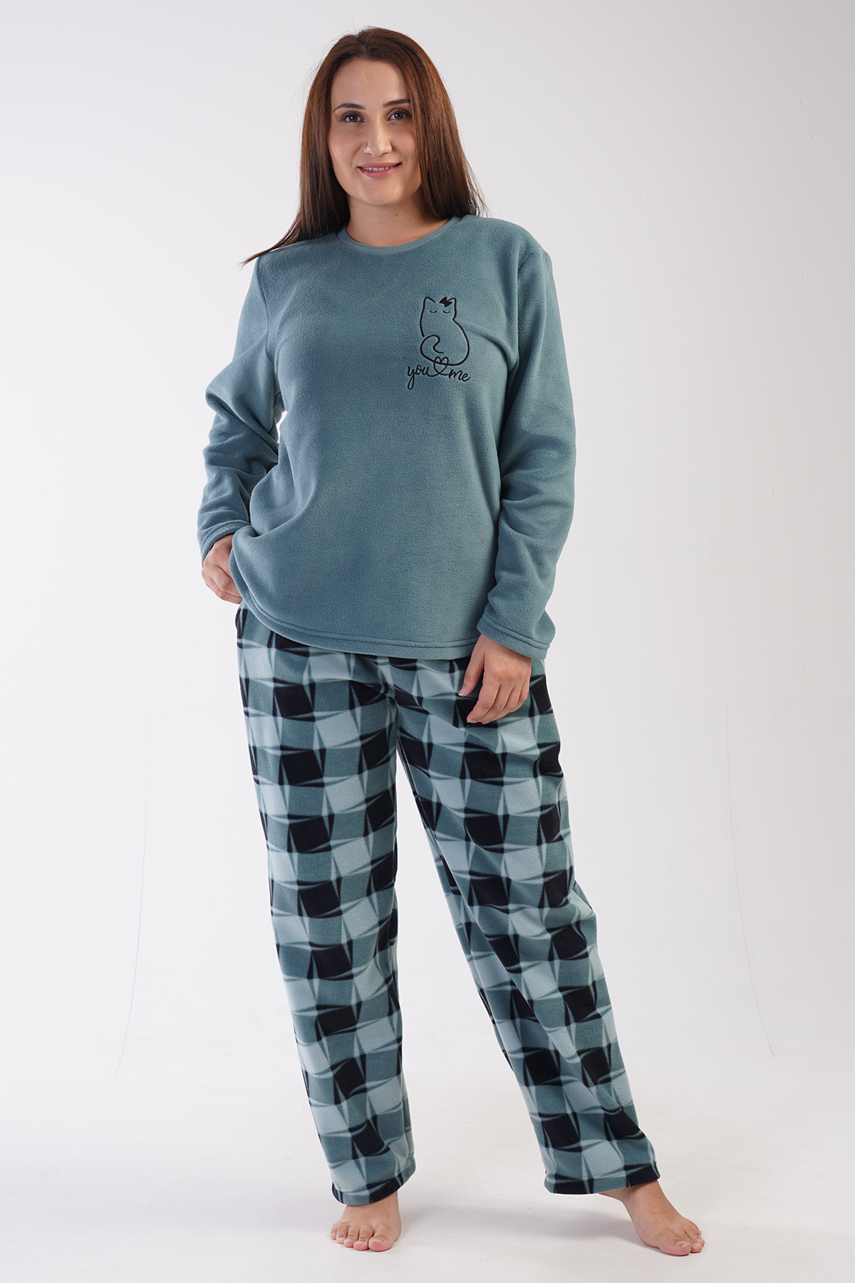 Woman Berta Big Size Fleece Pyjama Set