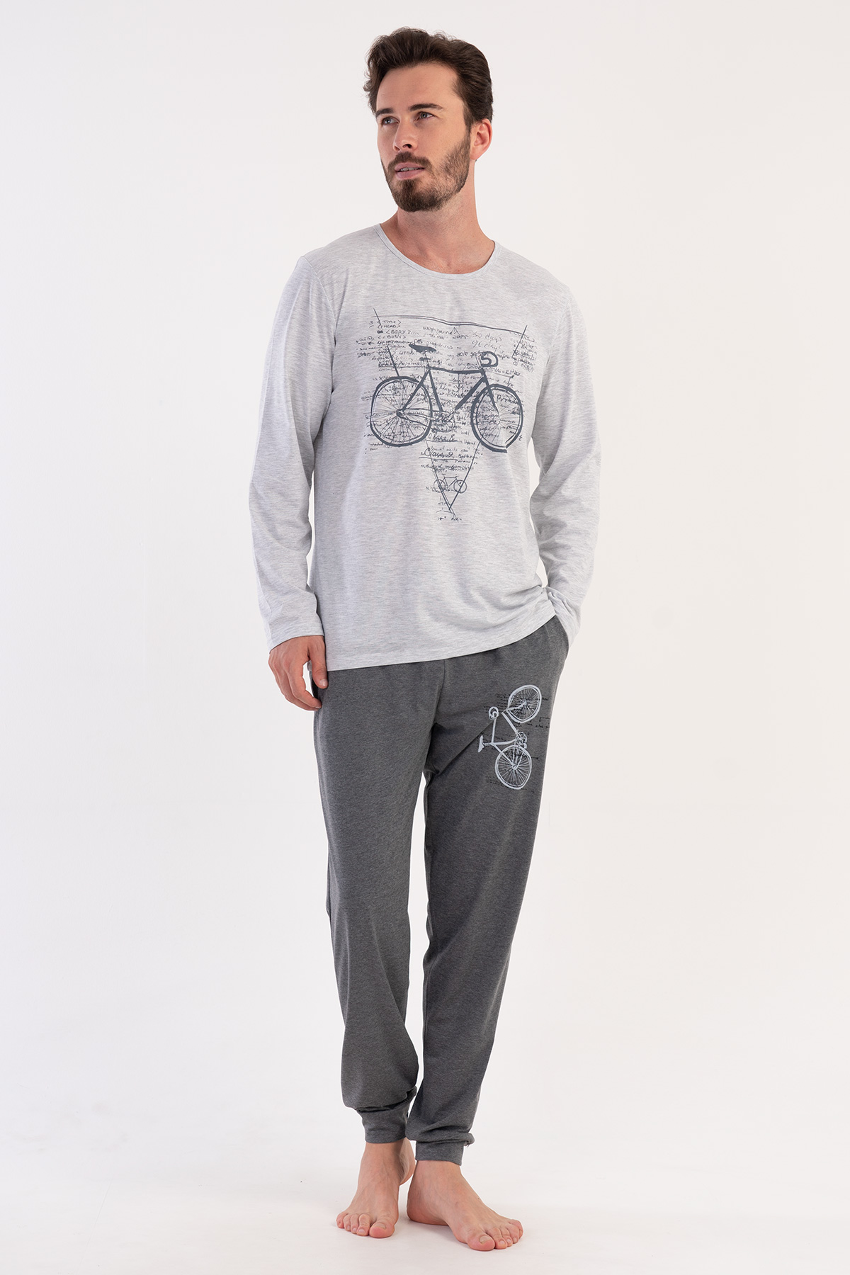 Man Bike Pattern Pyjama Set