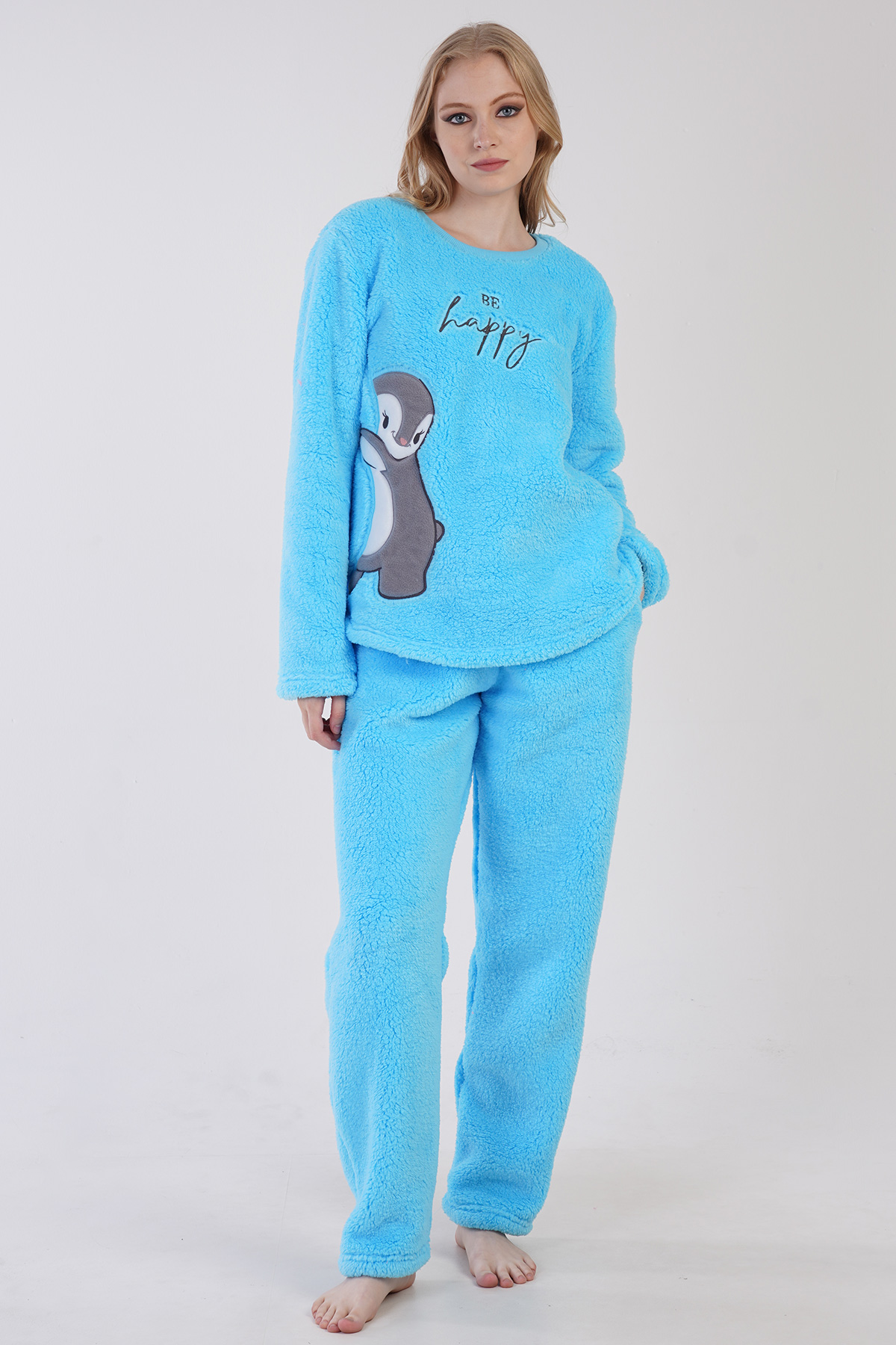 Woman Turquoise Welsoft Pyjama Set