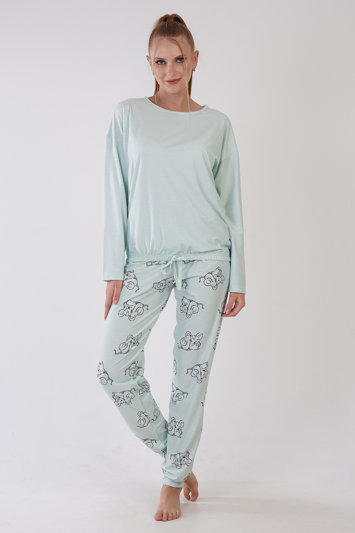 Woman Microsoft Marla Buttoned Long Sleeve Parla Pyjama Set
