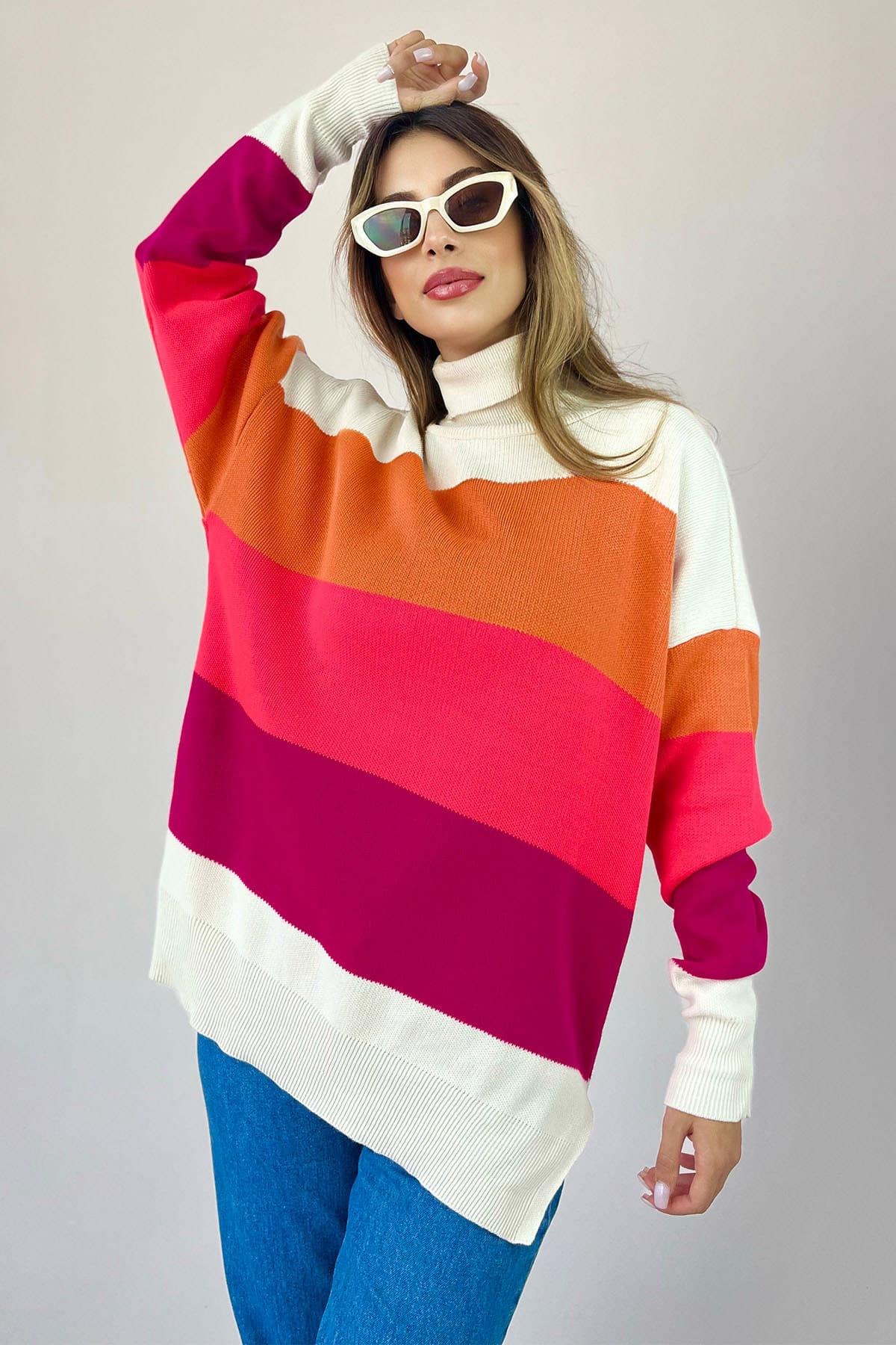 Woman Colorful Knit Sweater