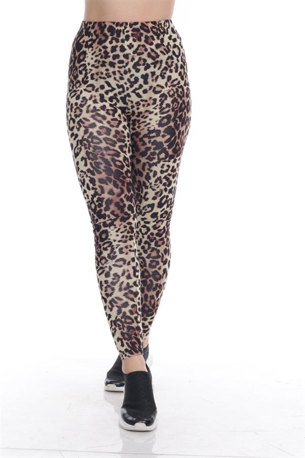 Woman Brown Leopard Pattern Tight