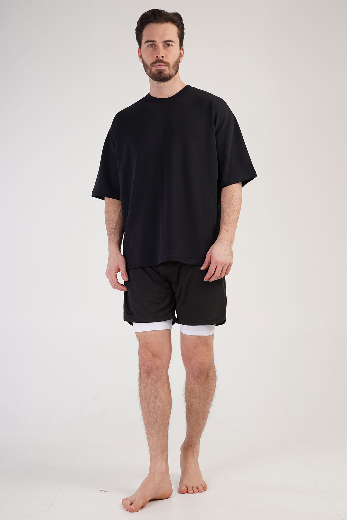 Man Basic Oversize Black T-shirt