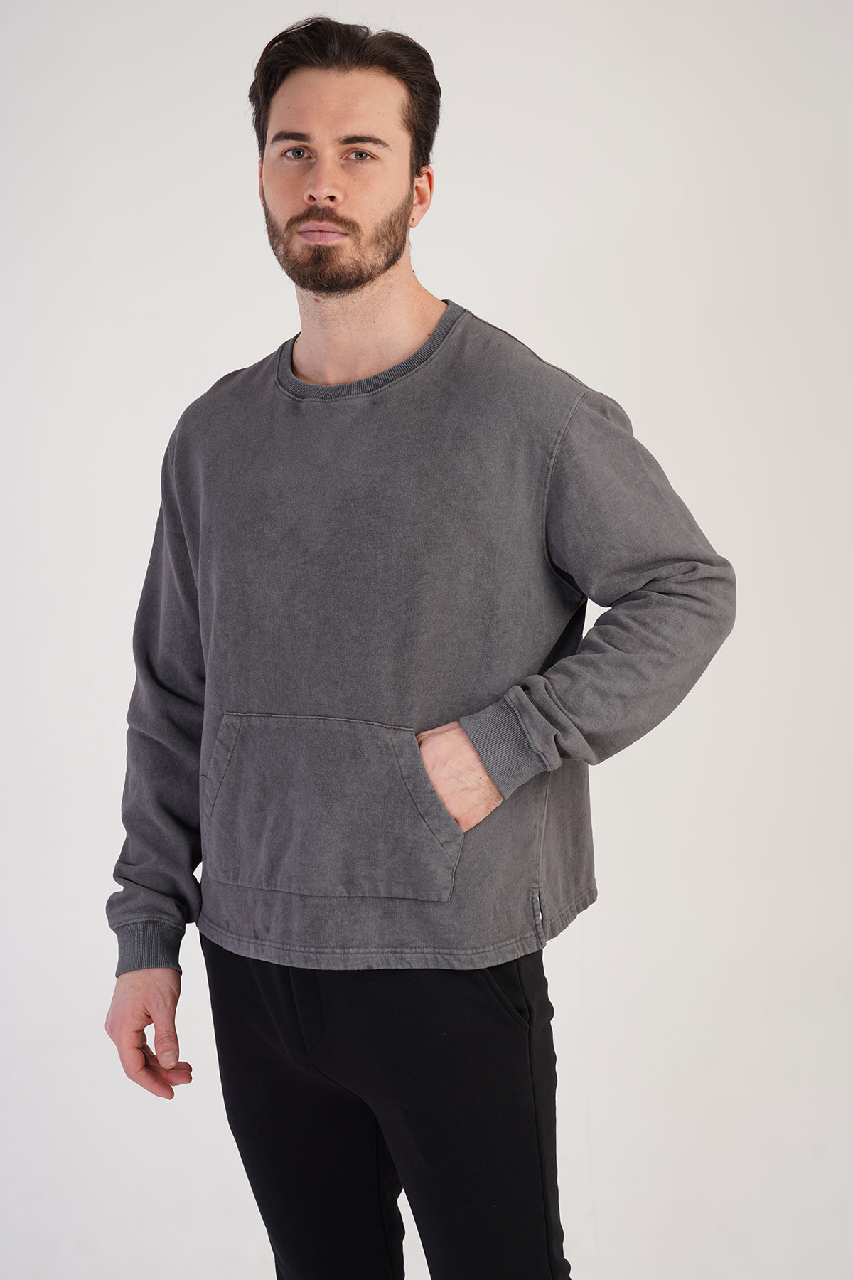 Man Anthracite Oversize Sweatshirt